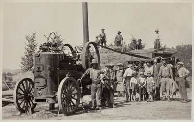 Threshing Machine, c.1900 by French Photographer